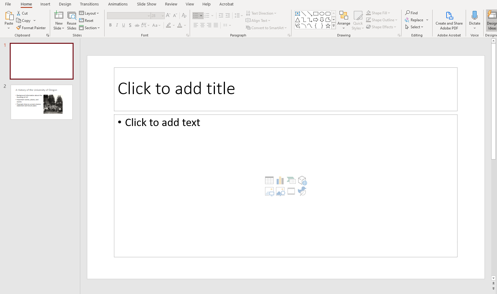 Title element in MS PowerPoint