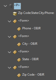 Incorrect tag tree for form tags