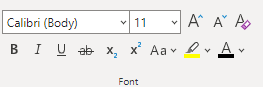 Font options in MS Office